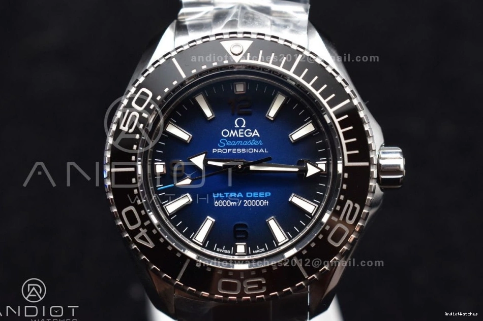 Ultra Blue 1:1 458 Bracelet A8912 Dial Clone Deep Attractive SS SBF on Deep Seamaster Edition Super SS 6000M Best 1229